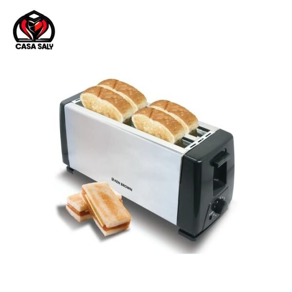 Tostadora Electrica Ken Brown Acero Inox 4 Pan 1200w Hjt-018
