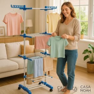 TENDER DE ROPA VERTICAL PLEGABLE CON RUEDA