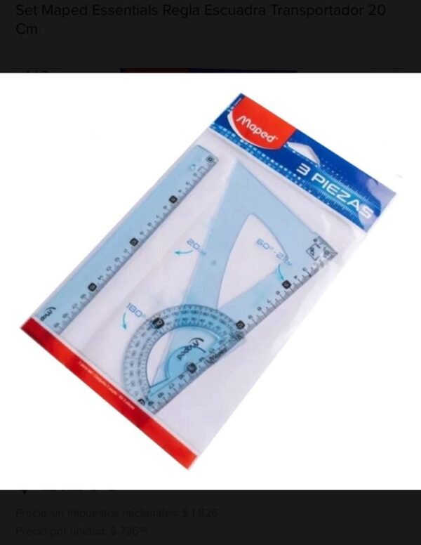 SET DE GEOMETRIA MAPED DE 4 PIEZAS