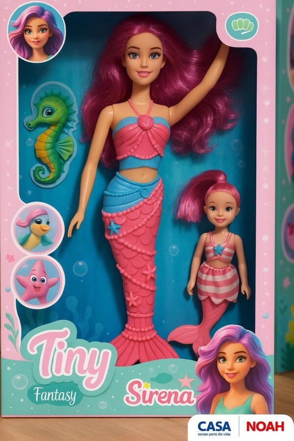 SIRENA CON LUZ Y SU BEBE TINY