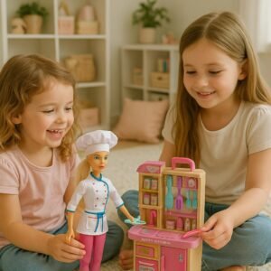 MUÑECA TINY COCINERA + SU COCINA COMPLETA CON ACCESORIOS