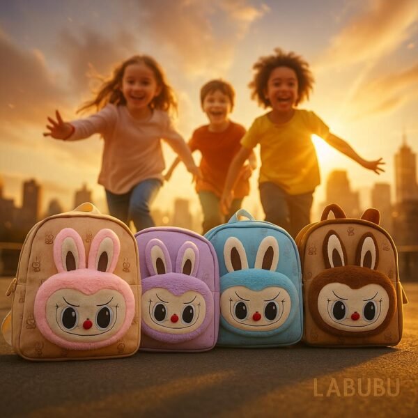 MOCHILA LABUBU solo celeste