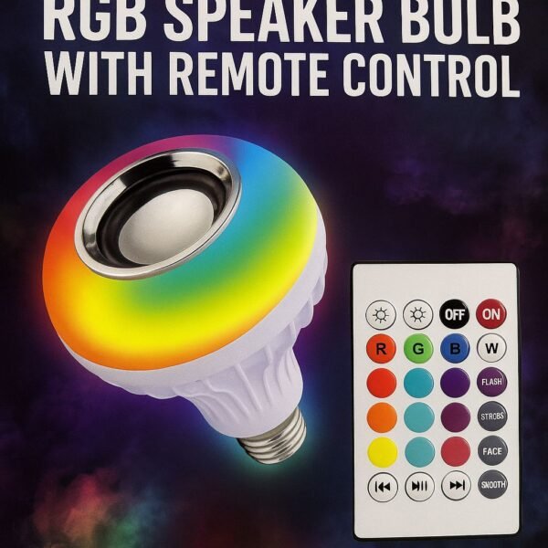 FOCO BOMBILLO LUZ RGB MULTICOLOR MUSICA PARLANTE ALTAVOZ