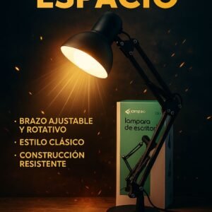 LAMPARA VELADOR DE ESCRITORIO EN METAL Y SOPORTE ARTICULAR