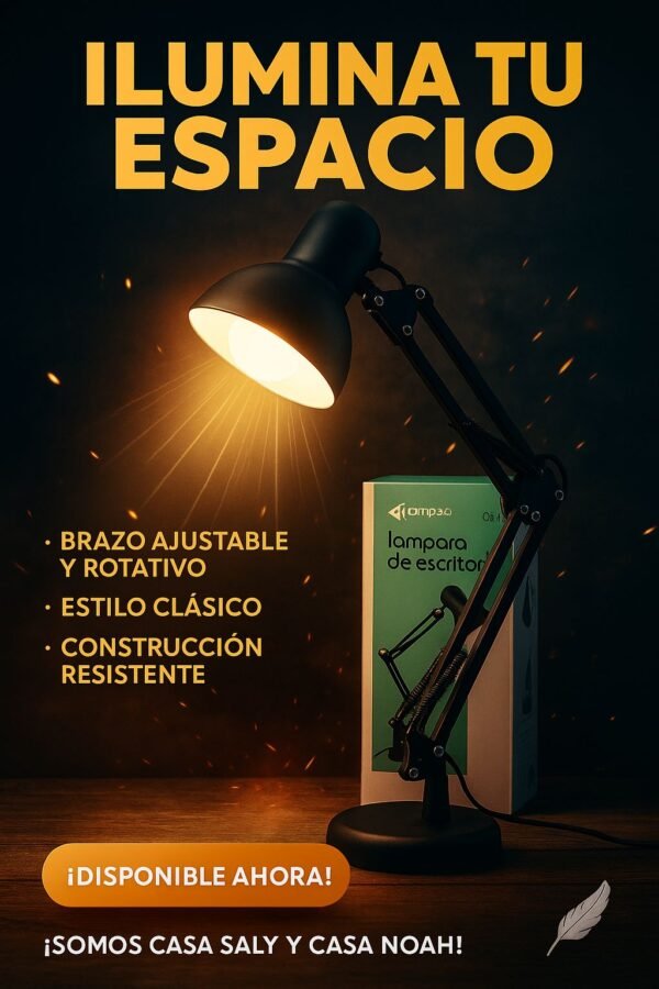 LAMPARA VELADOR DE ESCRITORIO EN METAL Y SOPORTE ARTICULAR